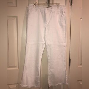 Democracy cropped kick flare jeans • white • NWOT Size 14